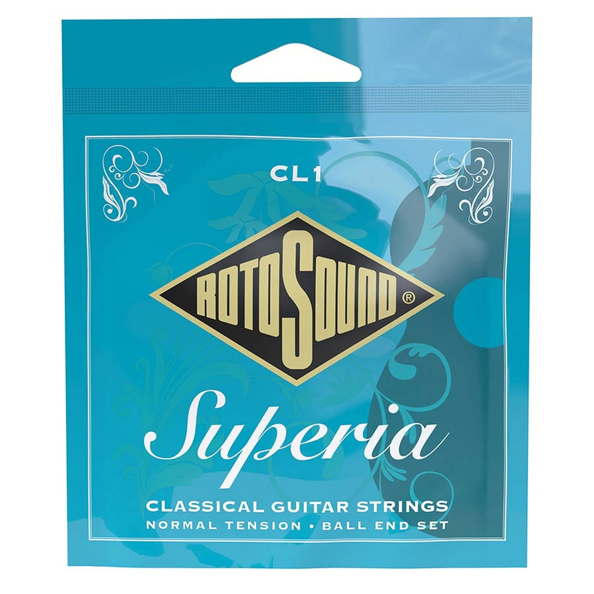 Rotosound CL1 snaren set classic clear nylon trebles & silverplated basses ball end , medium tension