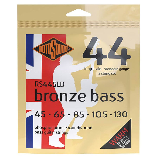 Rotosound RS445LD snaren set acoustic bass 5 phosphor bronze 45-130, standard gauge