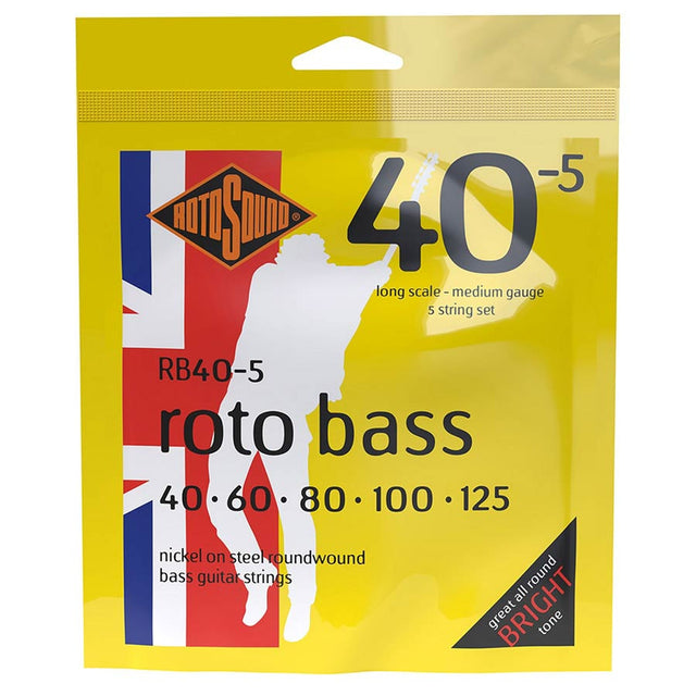 Rotosound RB40-5 snaren set elektrisch bass 5 nickel wound 40-125, medium guage