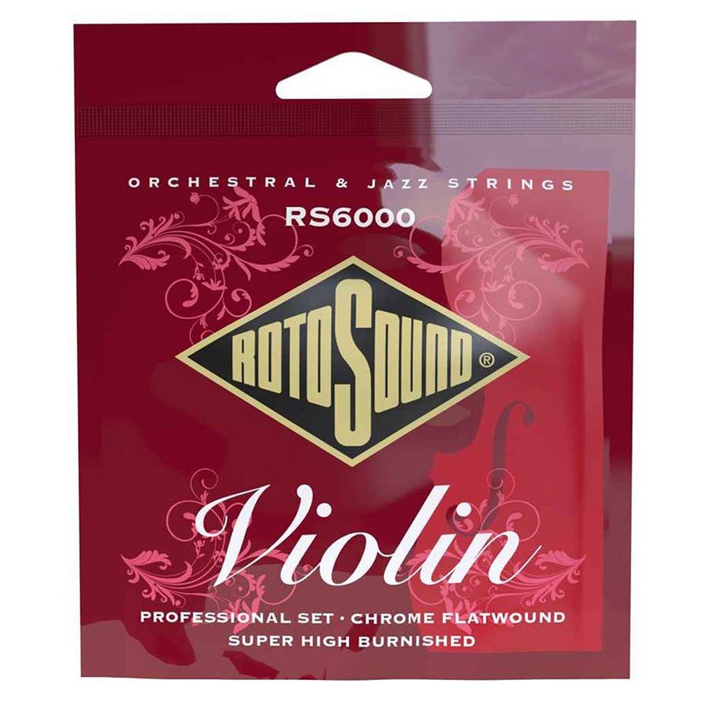 Rotosound RS6000 string set violin 4/4 chrome flatwound, super high burnished