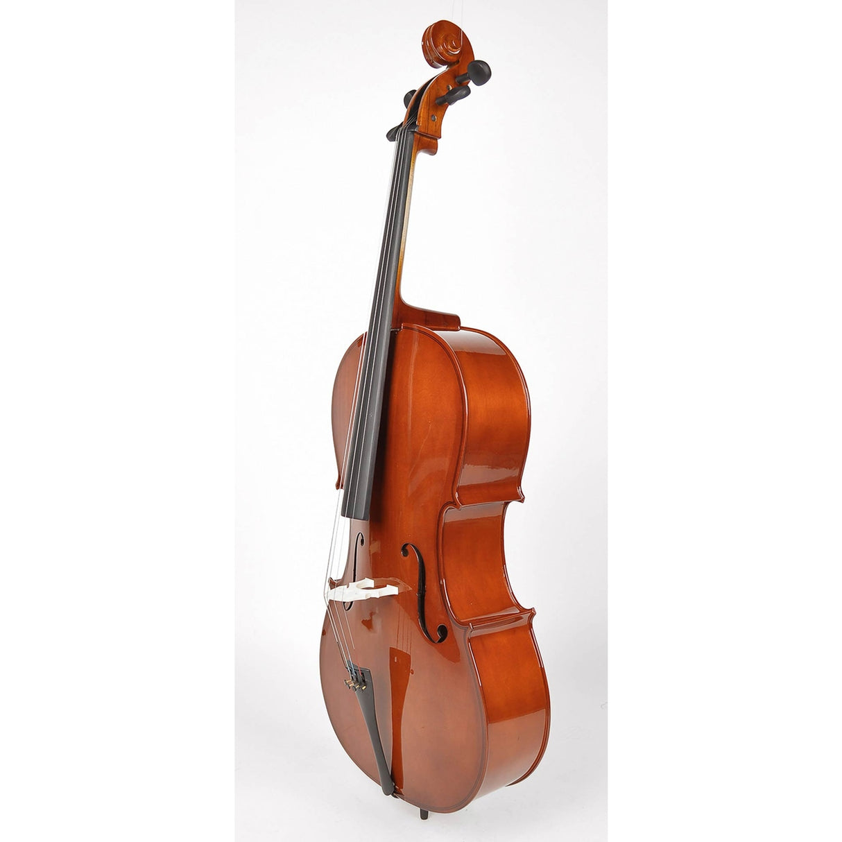 Leonardo LC-1044 cello 4/4, gelamineerde body, nitro, hardhout toets en stemsleutels, inclusief tas en strijkstok