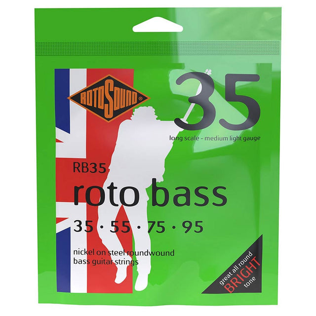 Rotosound RB35 snaren set elektrisch bass nickel wound 35-95, medium light gauge