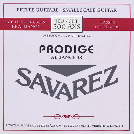 Savarez 500-AXS snaren set classic, KF composite fiber, silverwound Corum basses, Prodige 38 55cm