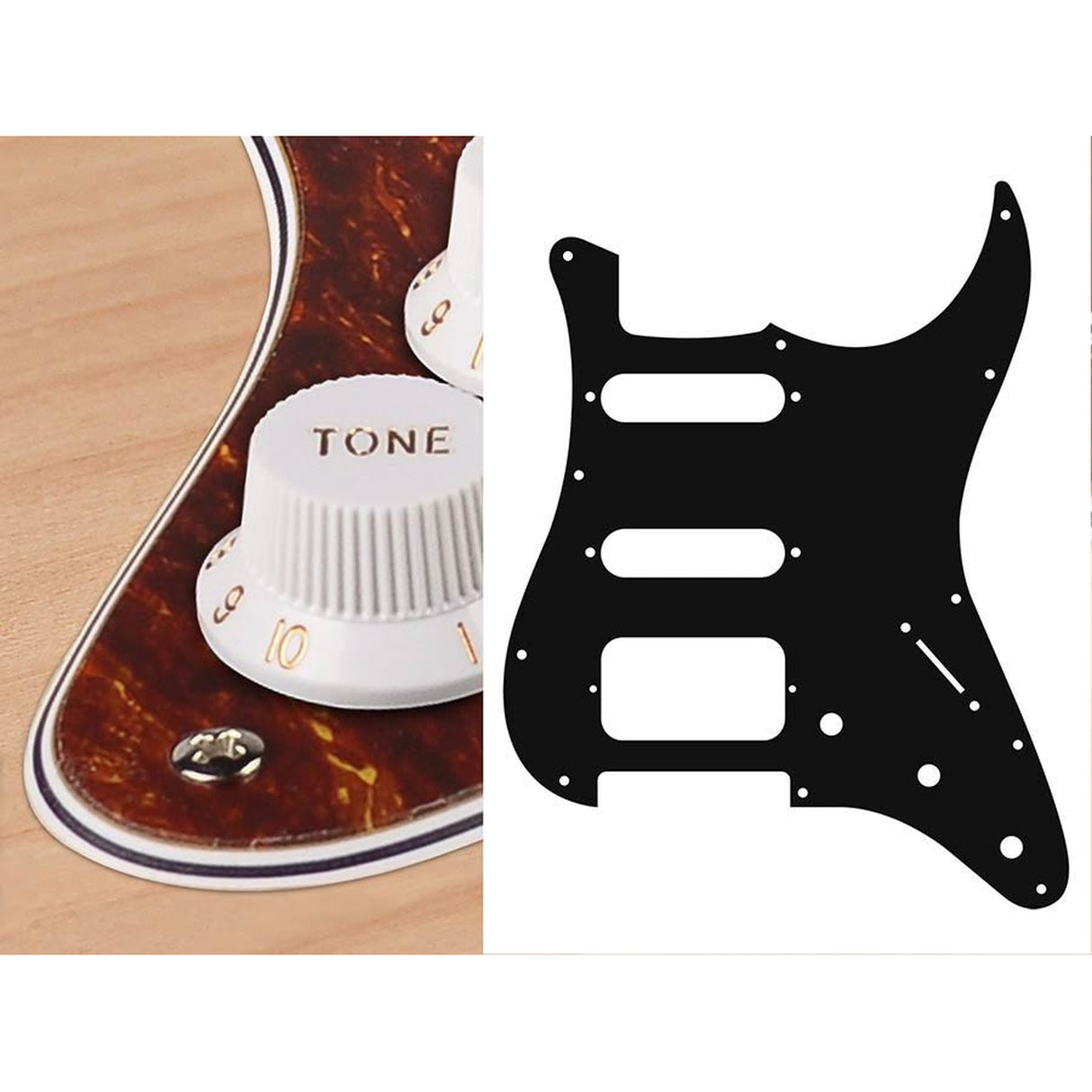 Boston ST-423-T pickguard, Stallion, SSH, 3 pot holes, 3-5 switch, 4 ply, tortoise