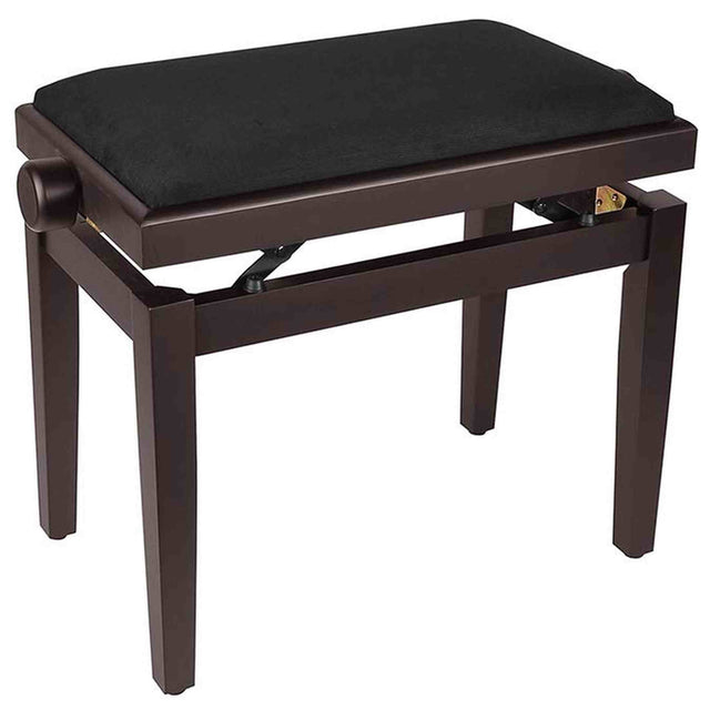 Boston PB1/5520 pianobank – verstelbare zitting, mat palissander met zwarte velours bekleding