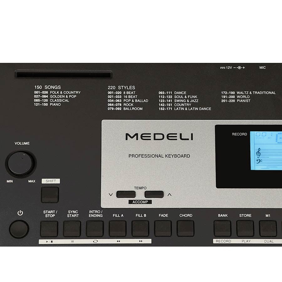 Medeli M331 Keyboard – 61 Aanslaggevoelige Toetsen Met 633 Klanken