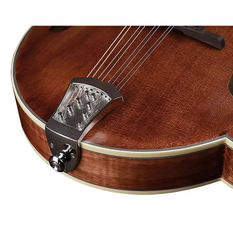 Richwood RMF-220-WN F-Style Mandoline – Massief Sparren & Gevlamd Esdoorn, Satijn Walnoot