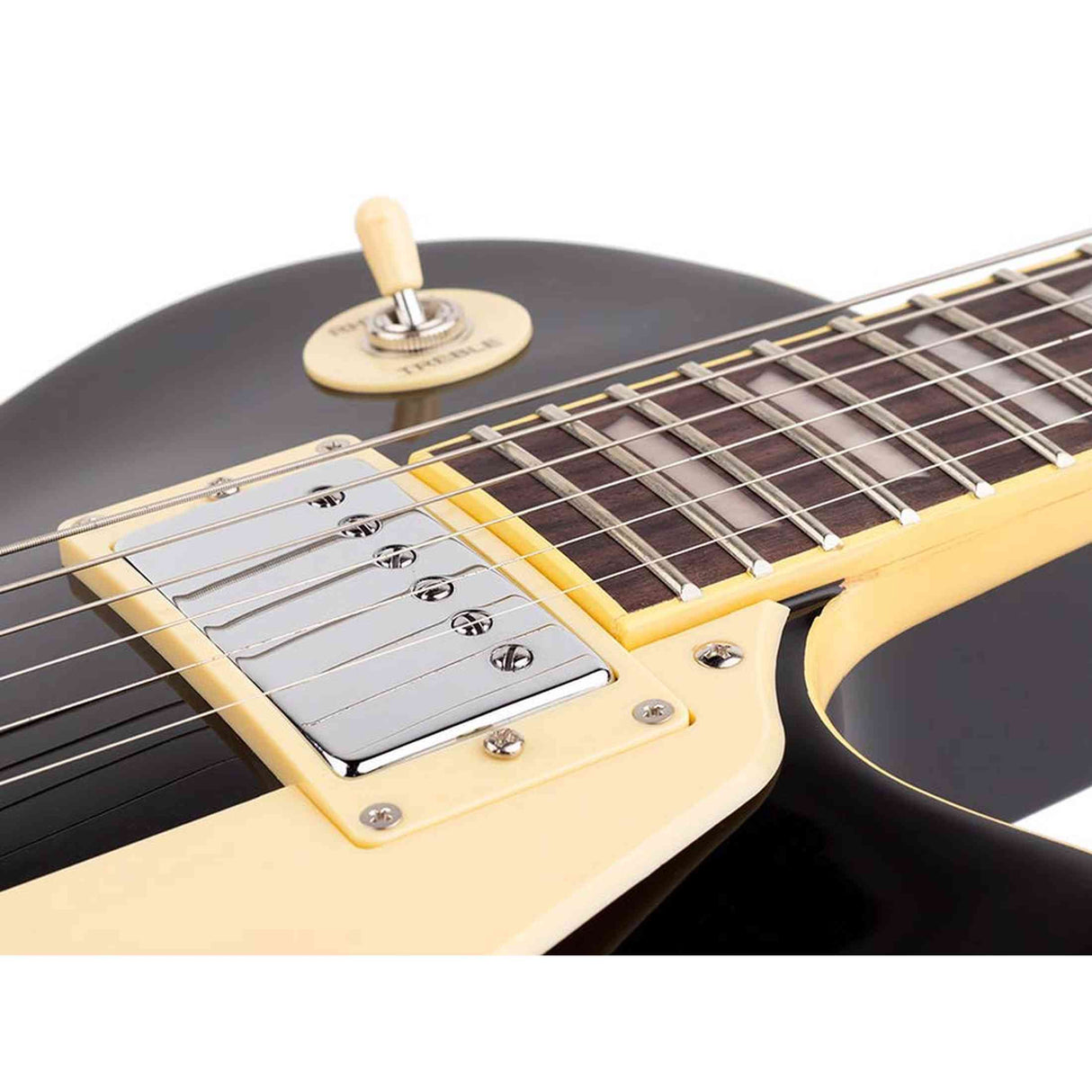 SX EF3-BK elektrische gitaar – LP Standard stijl, 2 humbuckers, mahonie/esdoorn, zwart