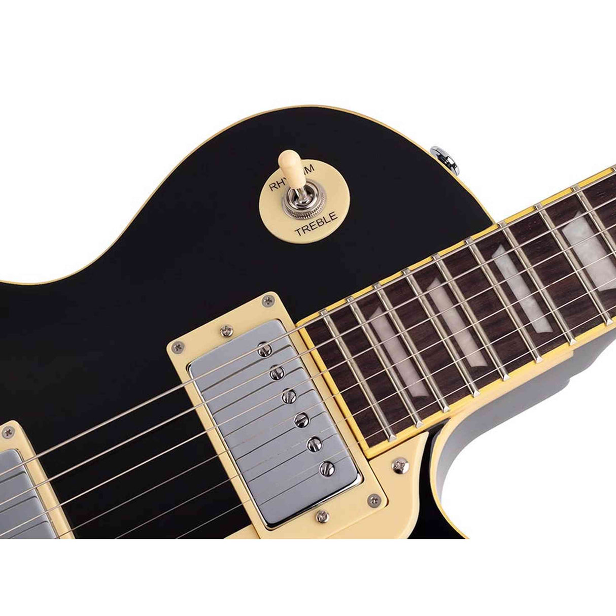 SX EF3-BK elektrische gitaar – LP Standard stijl, 2 humbuckers, mahonie/esdoorn, zwart