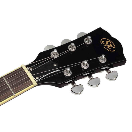 SX EF3-BK elektrische gitaar – LP Standard stijl, 2 humbuckers, mahonie/esdoorn, zwart