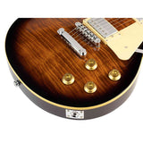 SX EF3D-DS elektrische gitaar – LP Standard stijl, 2 humbuckers, mahonie/esdoorn, Tobacco Sunburst