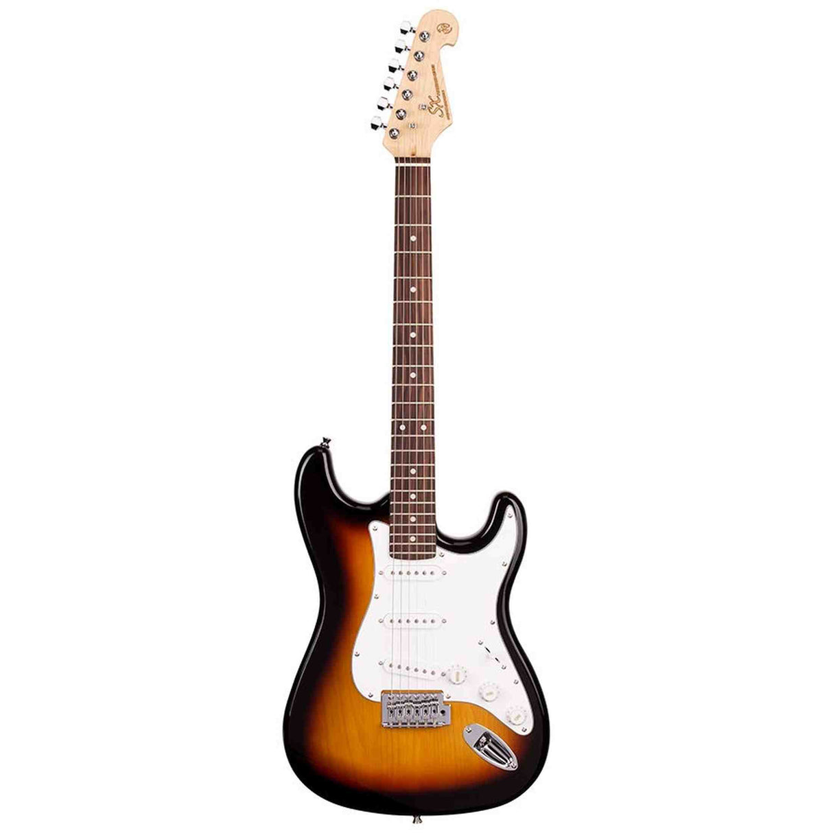 SX ED1/3TS elektrische gitaar – 3 single coil pickups, vintage tremolo, 3-Tone Sunburst + tas