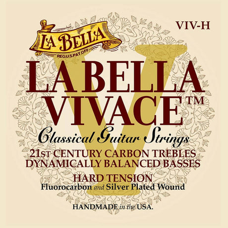 La Bella L-VIV-H snaren set classic, fluorcarbon trebles & silverplated basses, hard tension