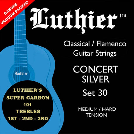 Luthier L-30SC snaren set classic, Concert White Silver, medium-hard tension, with carbon trebles