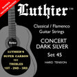 Luthier L-45SC snaren set classic, Concert Dark Silver, hard tension, with carbon trebles