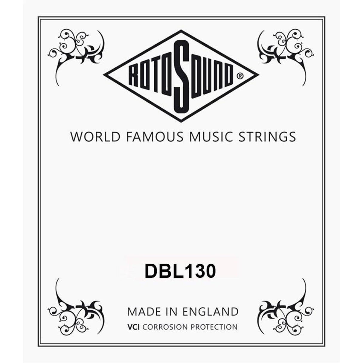 Rotosound DBL130 .130 snaar for elektrisch bass, stainless steel double ball end