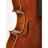 Rudolph RC-2044-A cello 4/4, volledig massief, olie lak met donkerbruine antieke afwerking, gevlamd