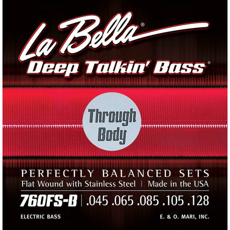 La Bella L-760FS-BTB snaren set elektrisch 5-snaar bass, stainless steel flatwound, 045-065-085-105-128. tru-body