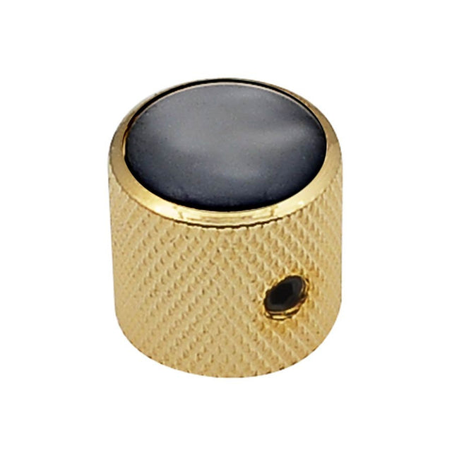 Boston KG-239 Dome Knop met Zwarte Parelinleg en Gouden Afwerking 18x18mm