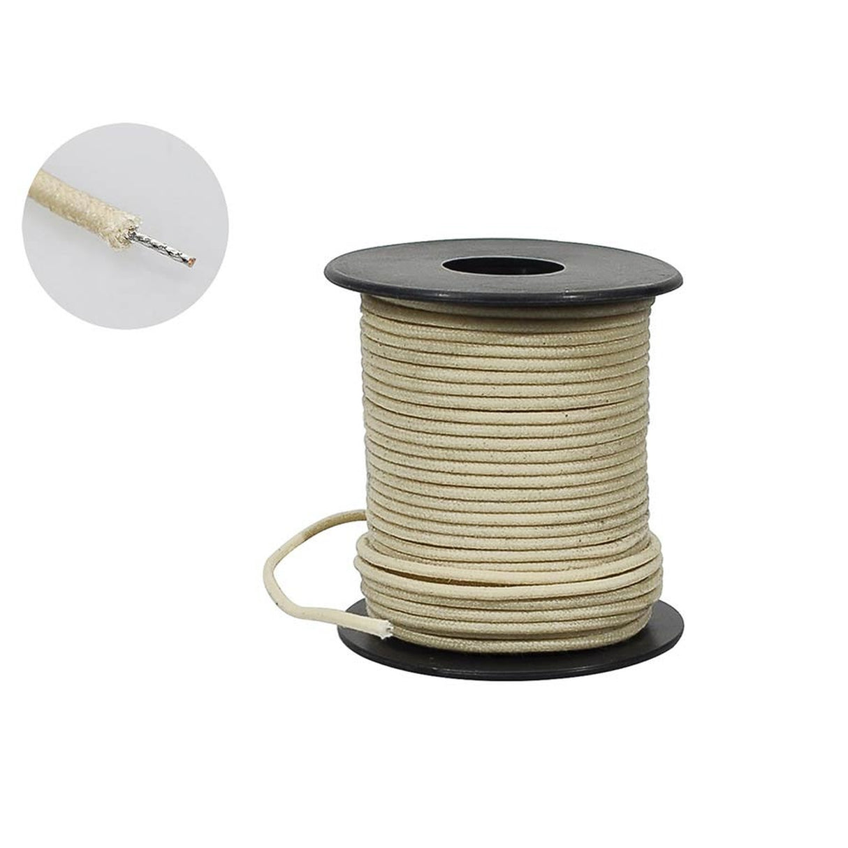 Boston PBW50/WH USA made Gavitt waxed cotton braided push back wire, white, 50 feet