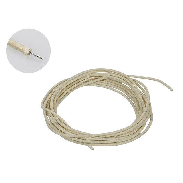 Boston PBW10/WH USA made Gavitt waxed cotton braided push back wire, white, 10 feet