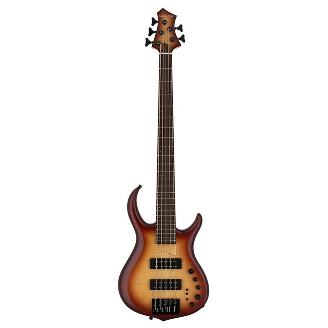 Sire Basses M7A5/BRS basgitaar, 5-snarig, elzen + massief esdoorn, brown burst