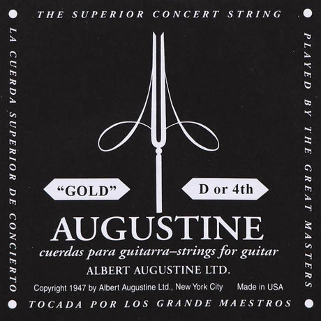 Augustine AUGLD-4 D-4 snaar, brass plated wound nylon, light tension