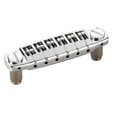 Schaller 12350200 Signum guitar bridge with locking studs, 10,5mm spacing, 12" radius, chrome