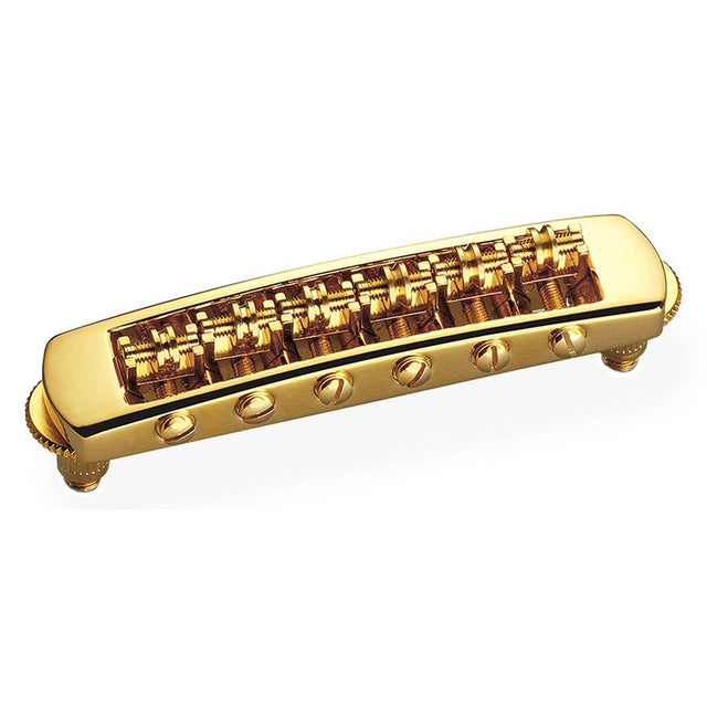 Schaller 12080500 STM guitar roller bridge for tremolo use , 10,6mm spacing, 14"radius, gold