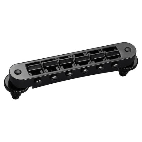 Schaller 12090400 GTM tune-o-matic guitar bridge, 10,5mm spacing, 14"radius, black chrome