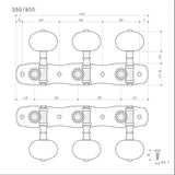 Gotoh 35G-1800-BB Machine Heads voor Klassieke Gitaar - Zwarte Knop, Nylon Shaft, 3x Links & 3x Rechts