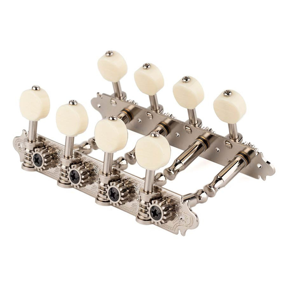 Gotoh MA-40-MM-N machine heads for A-style mandolin, metal shaft, 69 mm, ivory button, nickel