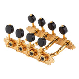 Gotoh MA-40-MB-GG machine heads for A-style mandolin, metal shaft, 69 mm, black button, gold