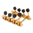 Gotoh MF-40-MB-GG machine heads for F-style mandolin, metal shaft, 69 mm, black button, gold