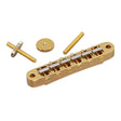 Gotoh Ti-103B-GG bridge for e-guitar, "tune-o-matic" thumbwheel spacing 74,0mm, titanium saddles, gold