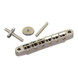 Gotoh GE104B-N bridge for e-guitar, "tune-o-matic", thumbwheel spacing 74,0mm, hard zinc saddles, nickel