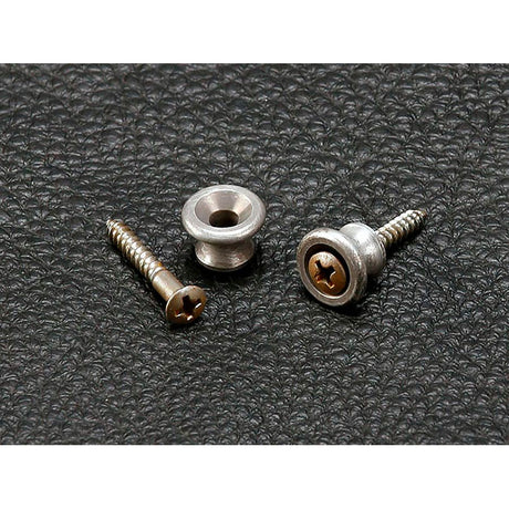 Gotoh EP-A1 strap buttons with screws, spherical model, set of 2, aged aluminium