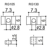 Gotoh RG105&RG130 string retainer, Stallion, nickel spacer and screw, set of 2, aged nickel