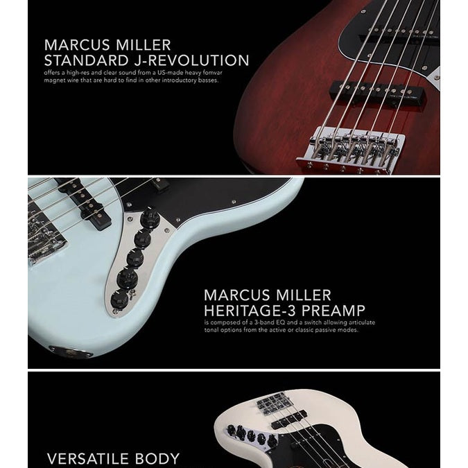 Sire V3+ 5/AWH Marcus Miller 2nd Gen Basgitaar Antique White