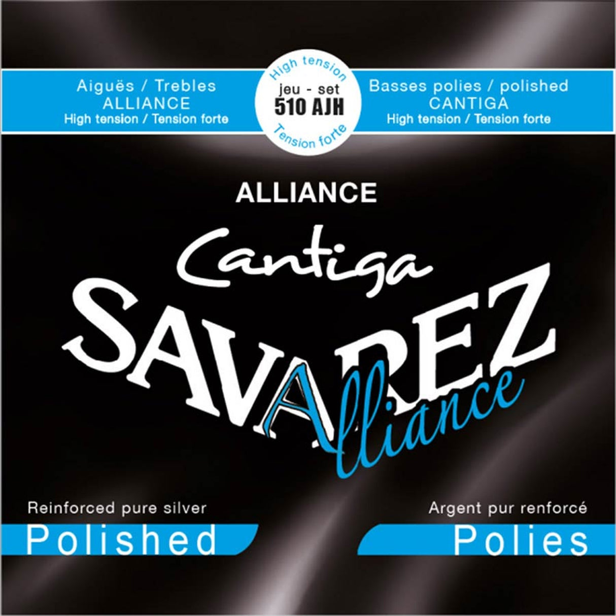 Savarez 510-AJH snaren set classic guitar, Alliance trebles, Cantiga silverwound polished basses, high tension