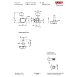 Schaller 105802201560 machine heads 70's 6L with small metal pegs, splitted solid shaft, chrome