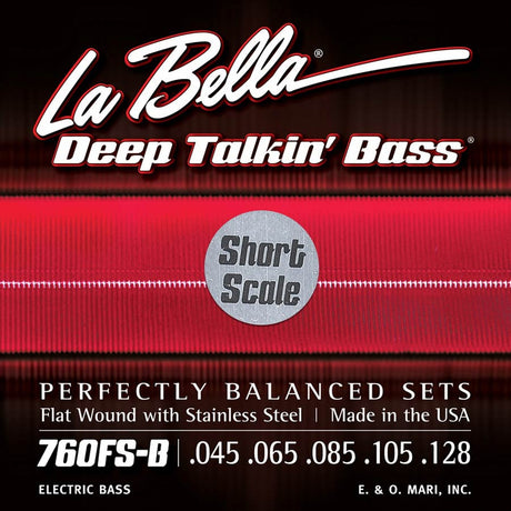 La Bella L-760FS-BS snaren set elektrisch 5-snaar bass, stainless steel flatwound, short scale 045-065-085-105-128