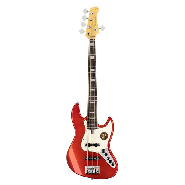 Sire Basses V7+ A5/BMR basgitaar, 5-snarig, elzen, bright metallic red