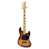 Sire Basses V7V+ S5/TS basgitaar, 5-snarig, swamp ash, tobacco sunburst