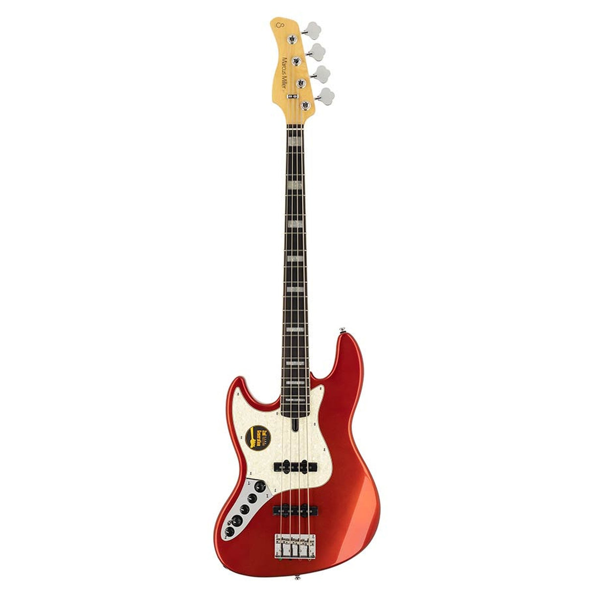 Sire Basses V7+ A4L/BMR basgitaar, linkshandig, 4-snarig, elzen, bright metallic red