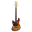 Sire Basses V7+ A5L/TS basgitaar, linkshandig, 5-snarig, elzen, tobacco sunburst