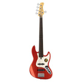 Sire Basses V7+ A5F/BMR basgitaar, fretloos, 5-snarig, elzen, bright metallic red