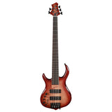 Sire Basses M7+ A5L/BRS basgitaar, linkshandig, 5-snarig, elzen + massief esdoorn, brown burst