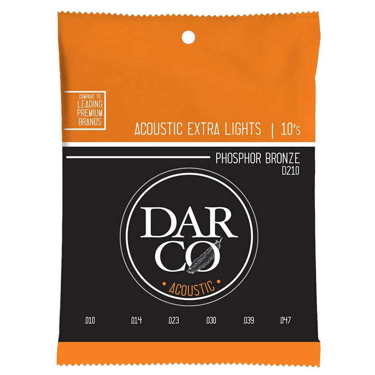 Darco D210 snaren set acoustic phosphor bronze, extra light 010