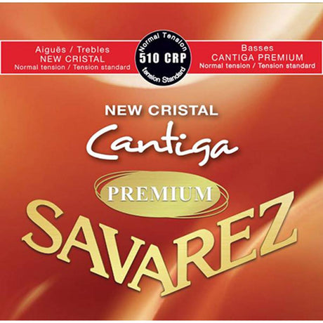 Savarez 510-CRP snaren set classic, New Cristal trebles, Cantiga Premium silver plated wound basses, medium tension